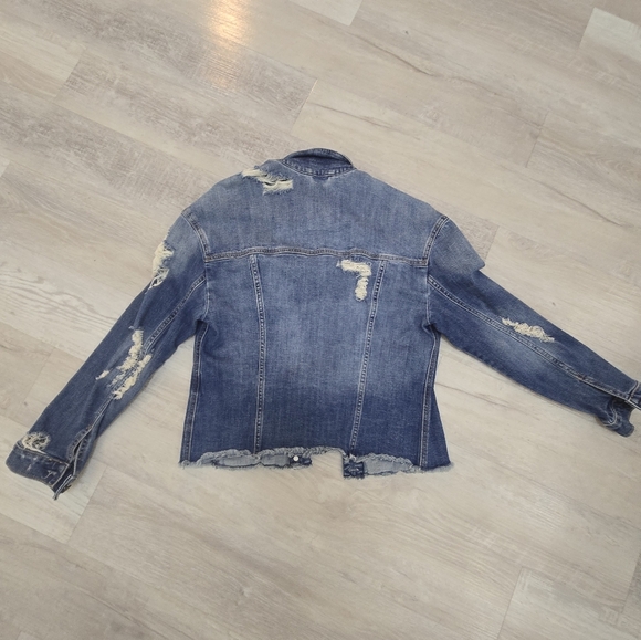 Hollister Distressed Blue Jean Jacket - Picture 11 of 12